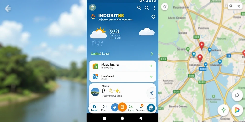 Tampilan antarmuka aplikasi INDOBIT88 untuk informasi Cuaca Lokal.