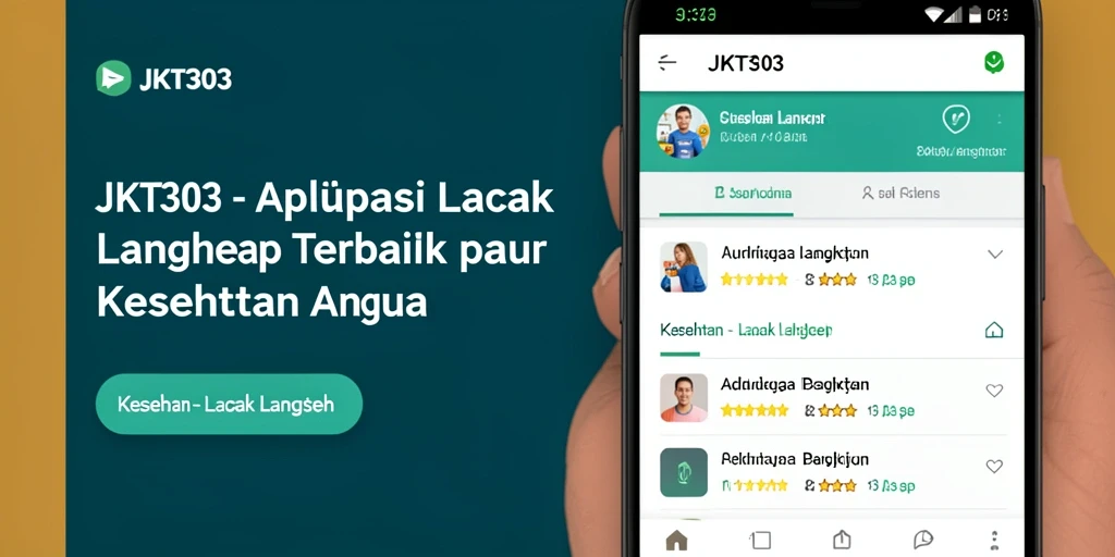 Screenshot utama JKT303 menunjukkan antarmuka Lacak Langkah yang menarik.
