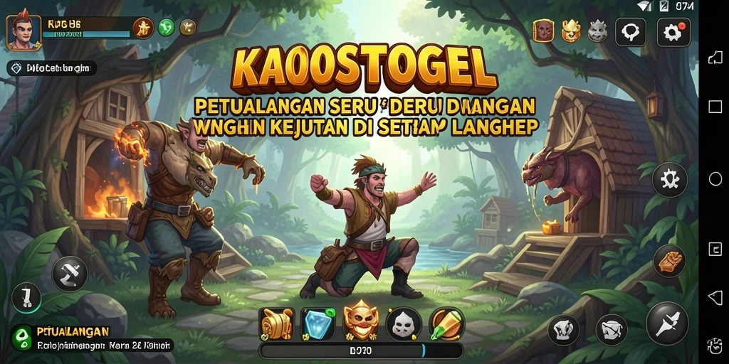 Menampilkan antarmuka KAOSTOGEL yang penuh warna dan menarik.