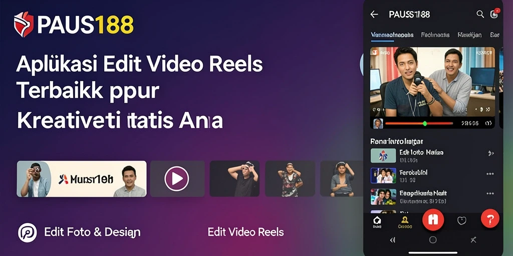 Tampilan antarmuka PAUS188 untuk editing video reels yang user-friendly.