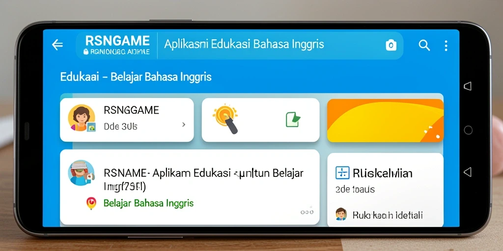 Tampilan antarmuka aplikasi RSNGAME untuk belajar Bahasa Inggris.