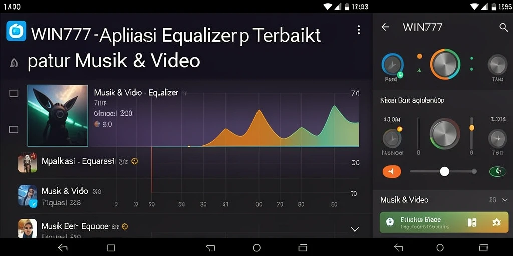 Antarmuka WIN777 dengan fitur Equalizer yang mudah digunakan.