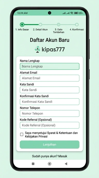 Panduan Registrasi Akun Kipas777 untuk Android